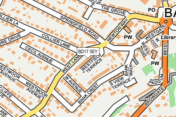 BD17 5EY map - OS OpenMap – Local (Ordnance Survey)