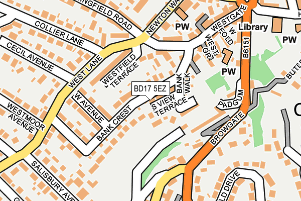BD17 5EZ map - OS OpenMap – Local (Ordnance Survey)