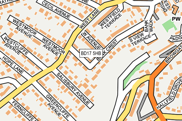 BD17 5HB map - OS OpenMap – Local (Ordnance Survey)