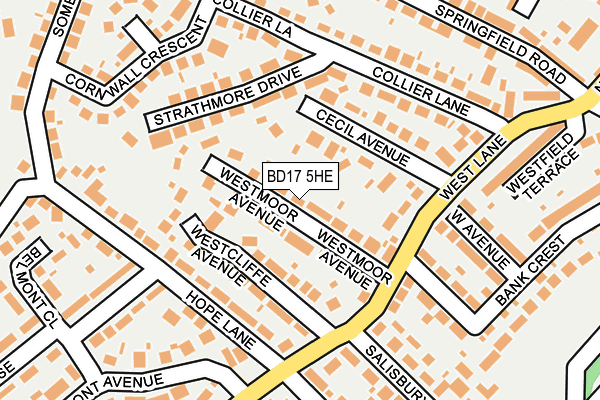 BD17 5HE map - OS OpenMap – Local (Ordnance Survey)