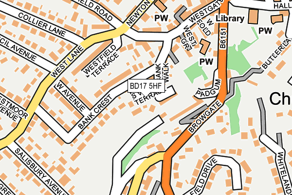 BD17 5HF map - OS OpenMap – Local (Ordnance Survey)