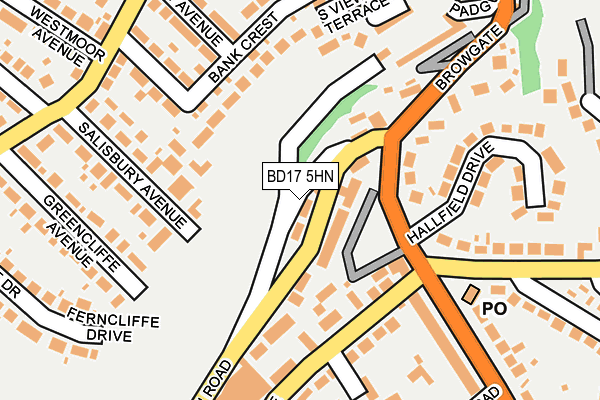 BD17 5HN map - OS OpenMap – Local (Ordnance Survey)