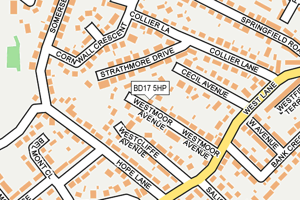 BD17 5HP map - OS OpenMap – Local (Ordnance Survey)