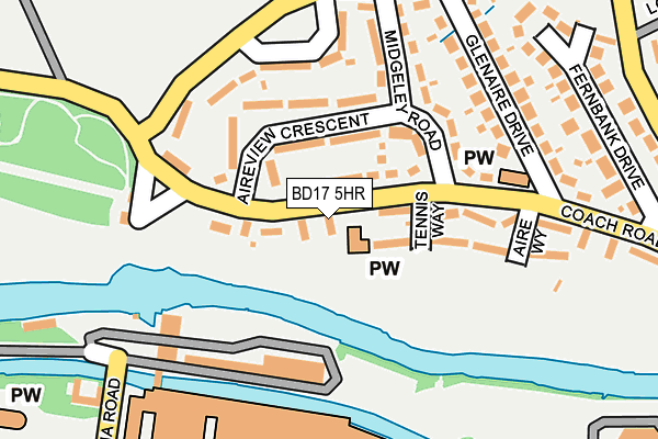 BD17 5HR map - OS OpenMap – Local (Ordnance Survey)