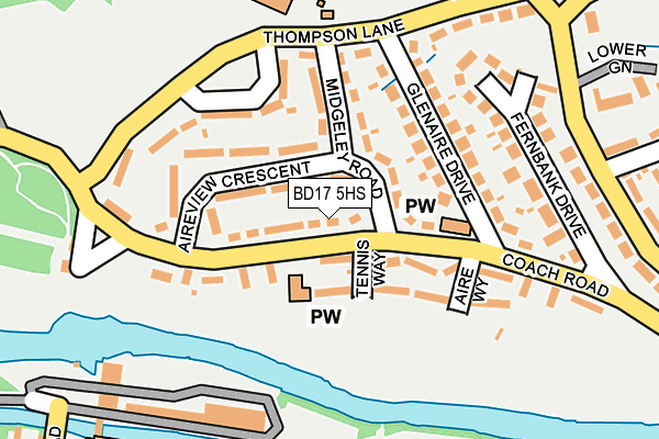 BD17 5HS map - OS OpenMap – Local (Ordnance Survey)