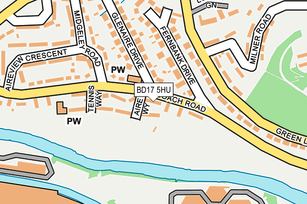 BD17 5HU map - OS OpenMap – Local (Ordnance Survey)