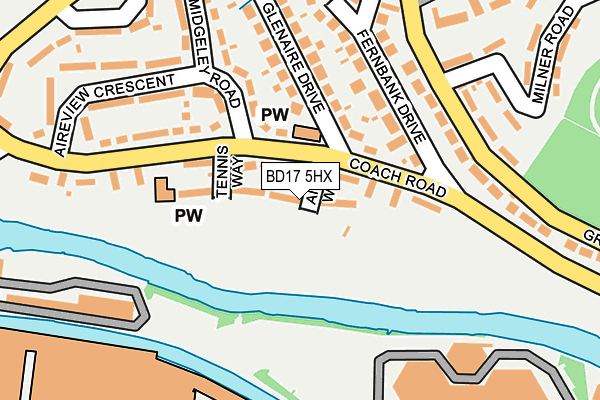 BD17 5HX map - OS OpenMap – Local (Ordnance Survey)