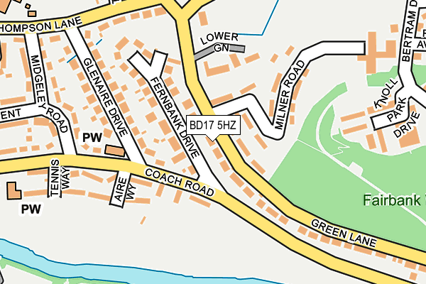 BD17 5HZ map - OS OpenMap – Local (Ordnance Survey)