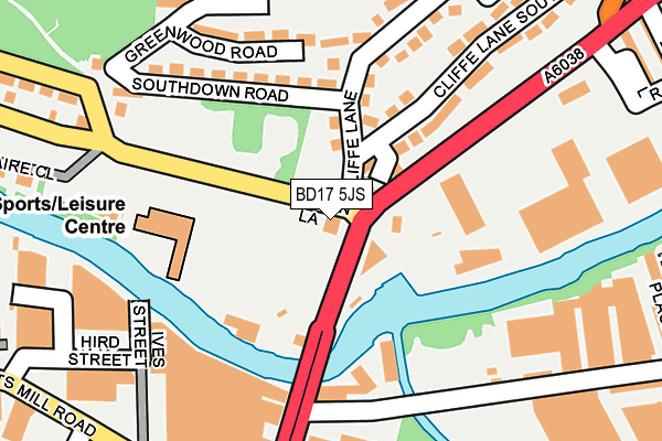 BD17 5JS map - OS OpenMap – Local (Ordnance Survey)