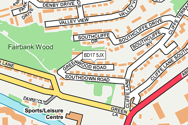 BD17 5JX map - OS OpenMap – Local (Ordnance Survey)