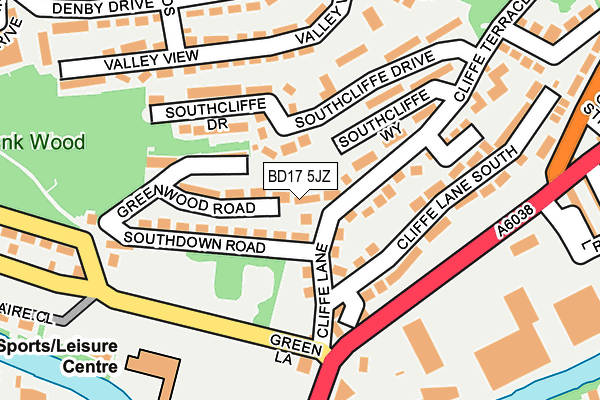 BD17 5JZ map - OS OpenMap – Local (Ordnance Survey)