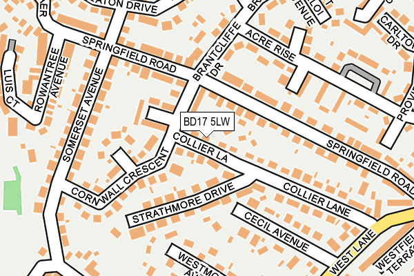 BD17 5LW map - OS OpenMap – Local (Ordnance Survey)