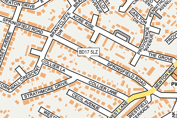 BD17 5LZ map - OS OpenMap – Local (Ordnance Survey)