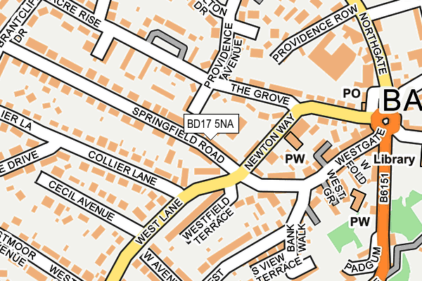 BD17 5NA map - OS OpenMap – Local (Ordnance Survey)
