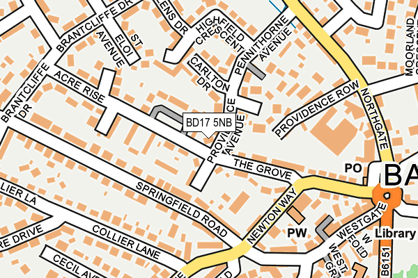 BD17 5NB map - OS OpenMap – Local (Ordnance Survey)