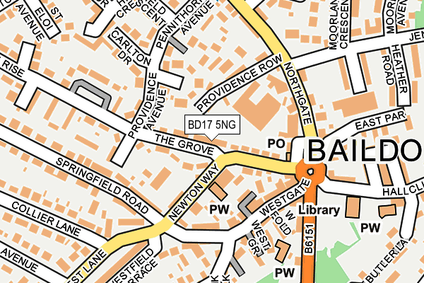 BD17 5NG map - OS OpenMap – Local (Ordnance Survey)