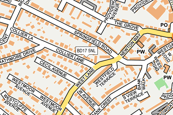 BD17 5NL map - OS OpenMap – Local (Ordnance Survey)