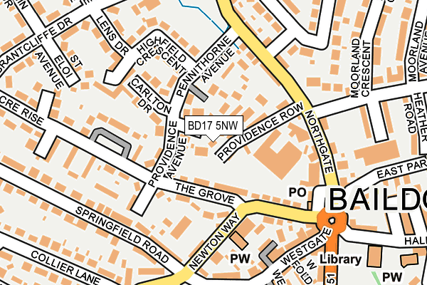 BD17 5NW map - OS OpenMap – Local (Ordnance Survey)