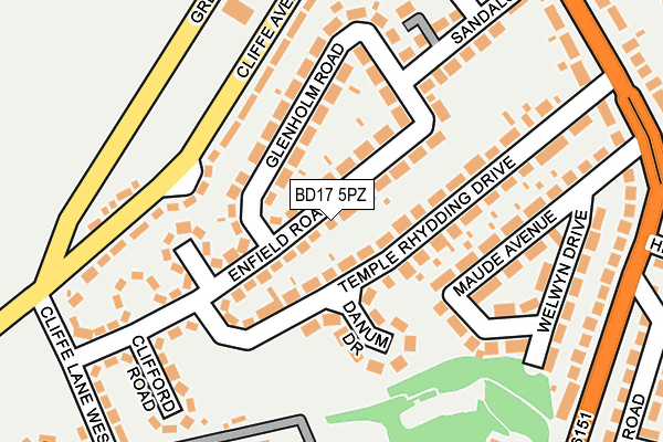BD17 5PZ map - OS OpenMap – Local (Ordnance Survey)