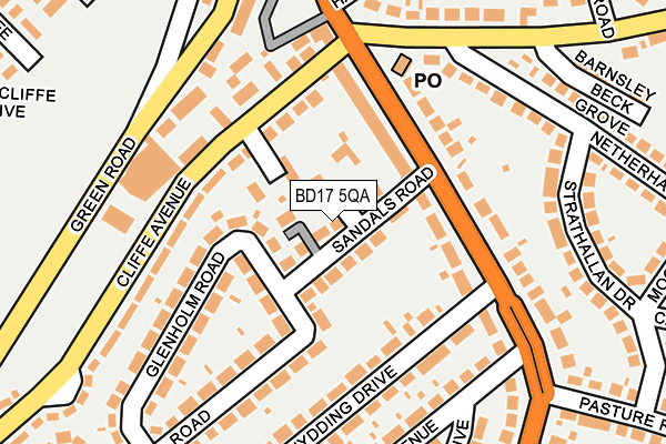 BD17 5QA map - OS OpenMap – Local (Ordnance Survey)