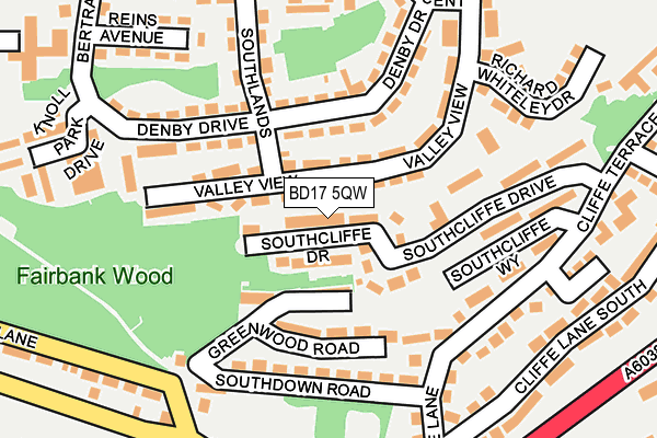 BD17 5QW map - OS OpenMap – Local (Ordnance Survey)