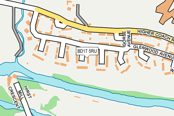 BD17 5RU map - OS OpenMap – Local (Ordnance Survey)