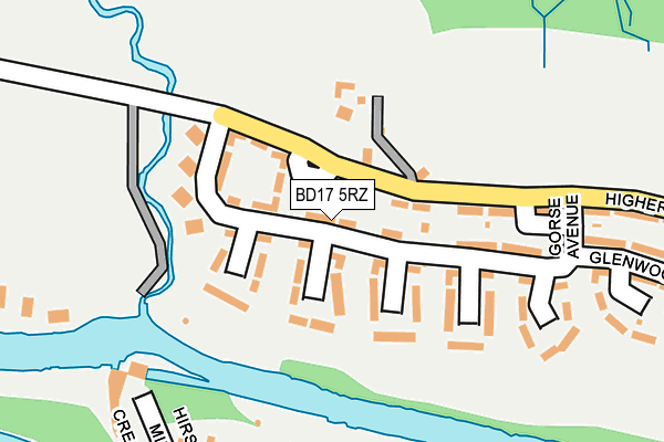 BD17 5RZ map - OS OpenMap – Local (Ordnance Survey)