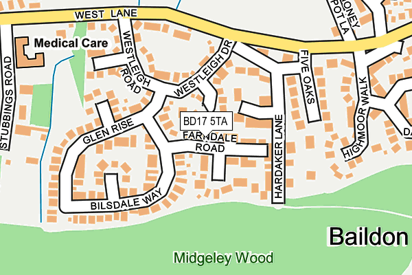 BD17 5TA map - OS OpenMap – Local (Ordnance Survey)