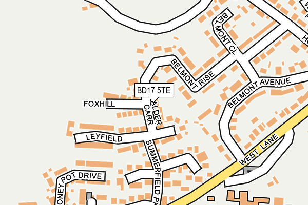 BD17 5TE map - OS OpenMap – Local (Ordnance Survey)