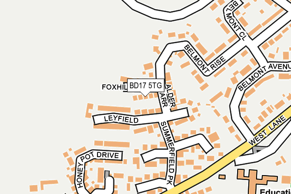 BD17 5TG map - OS OpenMap – Local (Ordnance Survey)