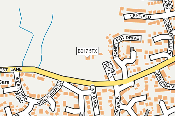 BD17 5TX map - OS OpenMap – Local (Ordnance Survey)