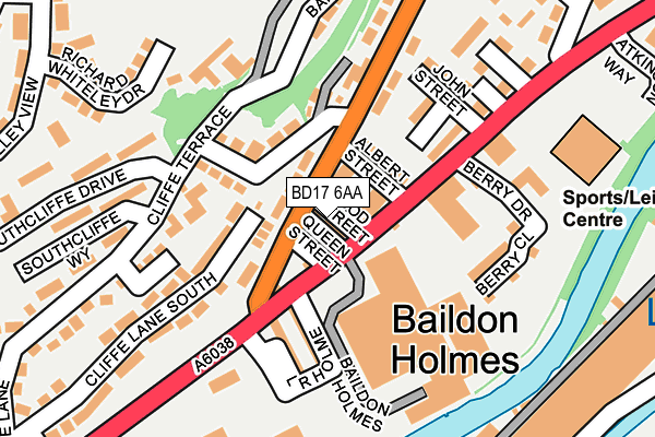 BD17 6AA map - OS OpenMap – Local (Ordnance Survey)