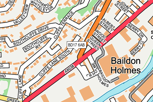 BD17 6AB map - OS OpenMap – Local (Ordnance Survey)