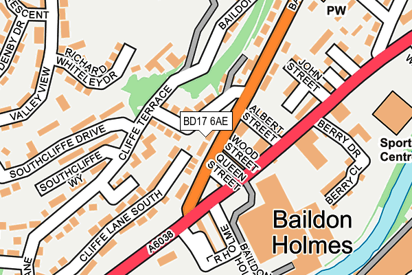 BD17 6AE map - OS OpenMap – Local (Ordnance Survey)