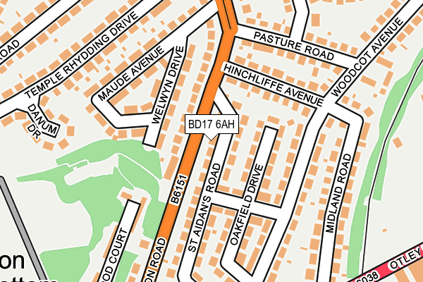 BD17 6AH map - OS OpenMap – Local (Ordnance Survey)