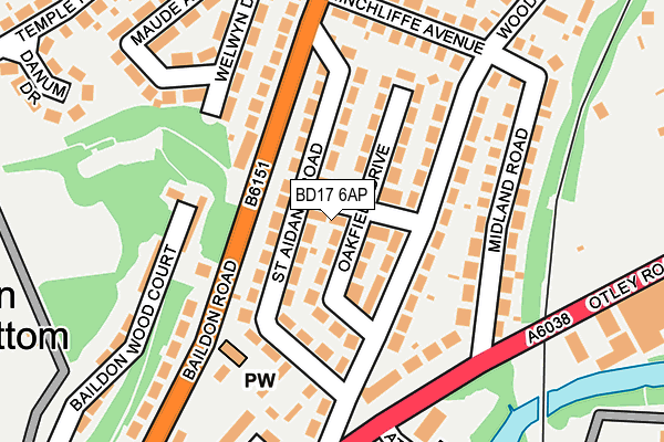 BD17 6AP map - OS OpenMap – Local (Ordnance Survey)