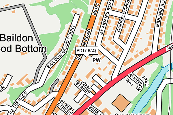 BD17 6AQ map - OS OpenMap – Local (Ordnance Survey)