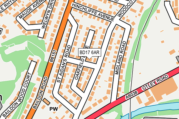BD17 6AR map - OS OpenMap – Local (Ordnance Survey)