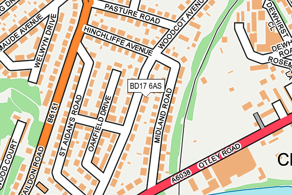 BD17 6AS map - OS OpenMap – Local (Ordnance Survey)