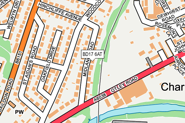 BD17 6AT map - OS OpenMap – Local (Ordnance Survey)