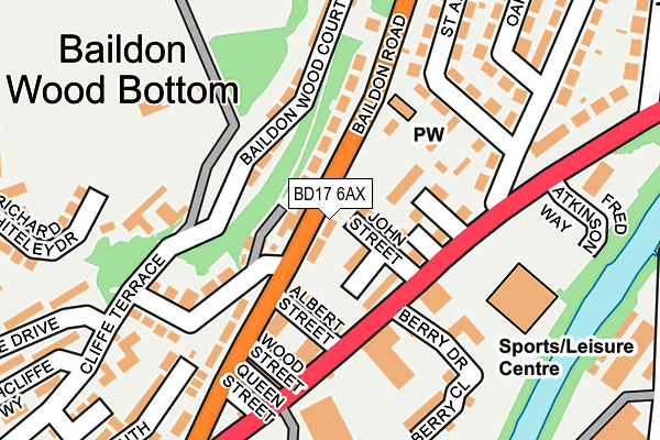 BD17 6AX map - OS OpenMap – Local (Ordnance Survey)