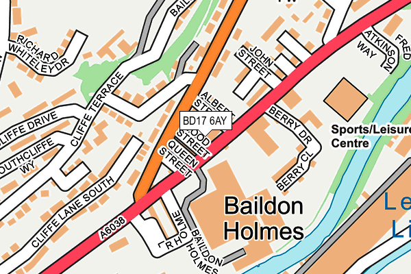 BD17 6AY map - OS OpenMap – Local (Ordnance Survey)