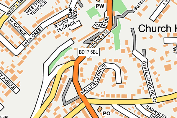 BD17 6BL map - OS OpenMap – Local (Ordnance Survey)