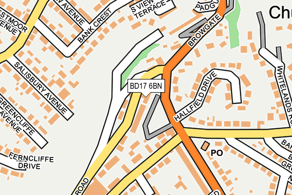 BD17 6BN map - OS OpenMap – Local (Ordnance Survey)