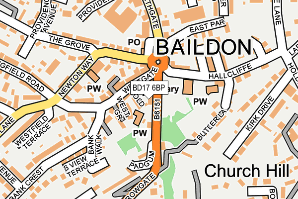 BD17 6BP map - OS OpenMap – Local (Ordnance Survey)