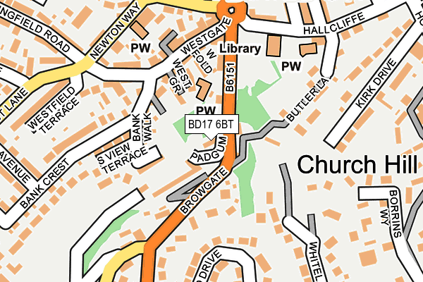 BD17 6BT map - OS OpenMap – Local (Ordnance Survey)