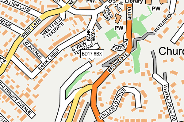 BD17 6BX map - OS OpenMap – Local (Ordnance Survey)