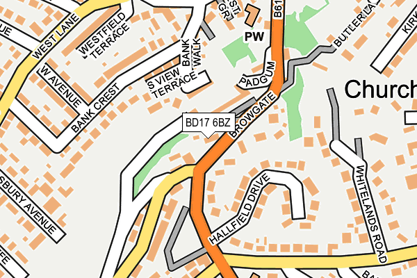 BD17 6BZ map - OS OpenMap – Local (Ordnance Survey)