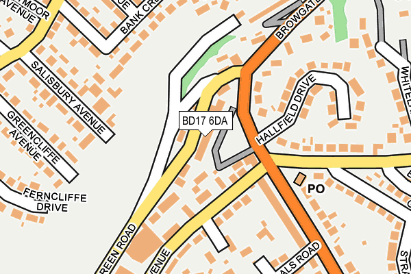 BD17 6DA map - OS OpenMap – Local (Ordnance Survey)