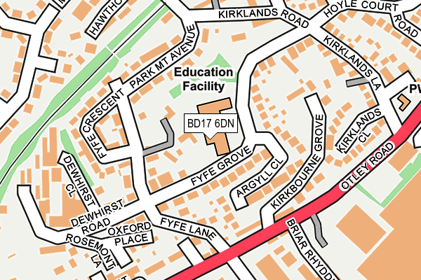BD17 6DN map - OS OpenMap – Local (Ordnance Survey)